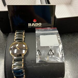 Rado Black Ceramic and Gold-Tone Link Watch